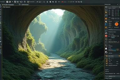 Screenshot of a game level editor showing an environment