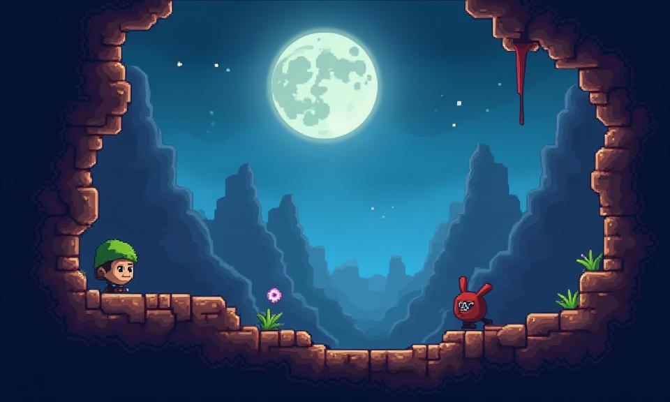 Screenshot from a student-developed 2D platformer game